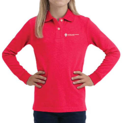 NDSM Youth Superblend Long Sleeve Pique Polo