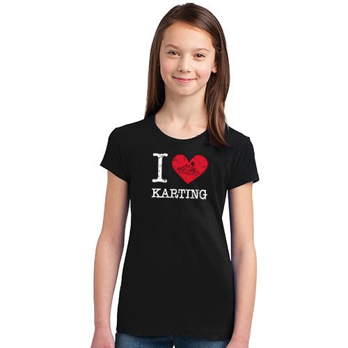 EKN "I Heart Karting" Youth Girls Cut Tee